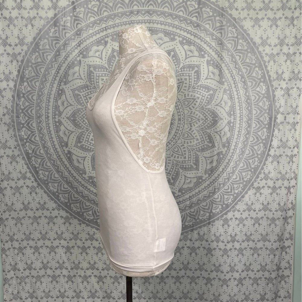 New $48 Free People - We The Free Shirt Tank Top Faded White Racerback Small S